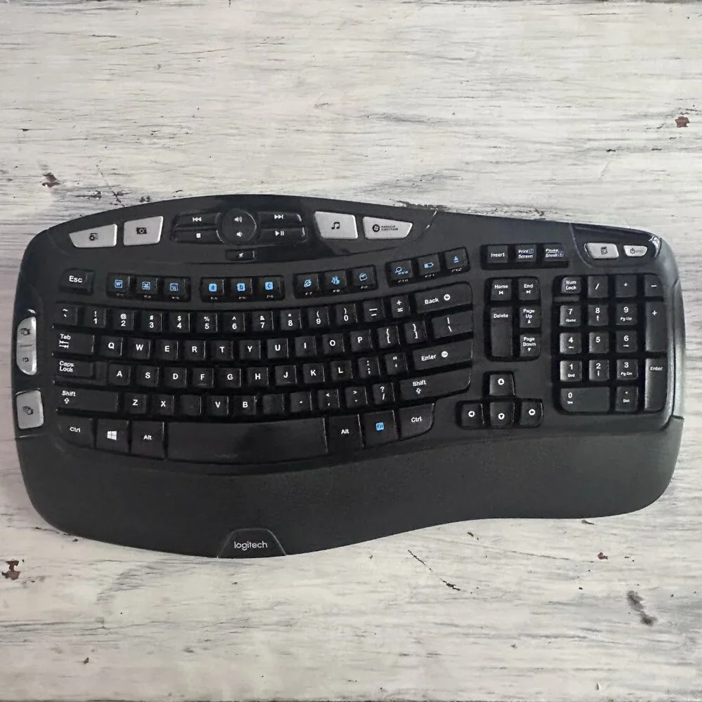 Logitech Wireless Wave K350 Ergonomic Keyboard w/ Palm Rest, NO Receiver